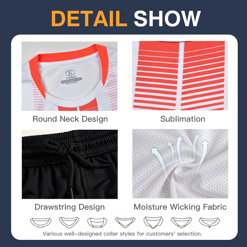 High Quality Custom Logo Sublimated Team Training Kits Shorts Shirt Full Sets Uniforms Football Jerseys Soccer Jersey for Men