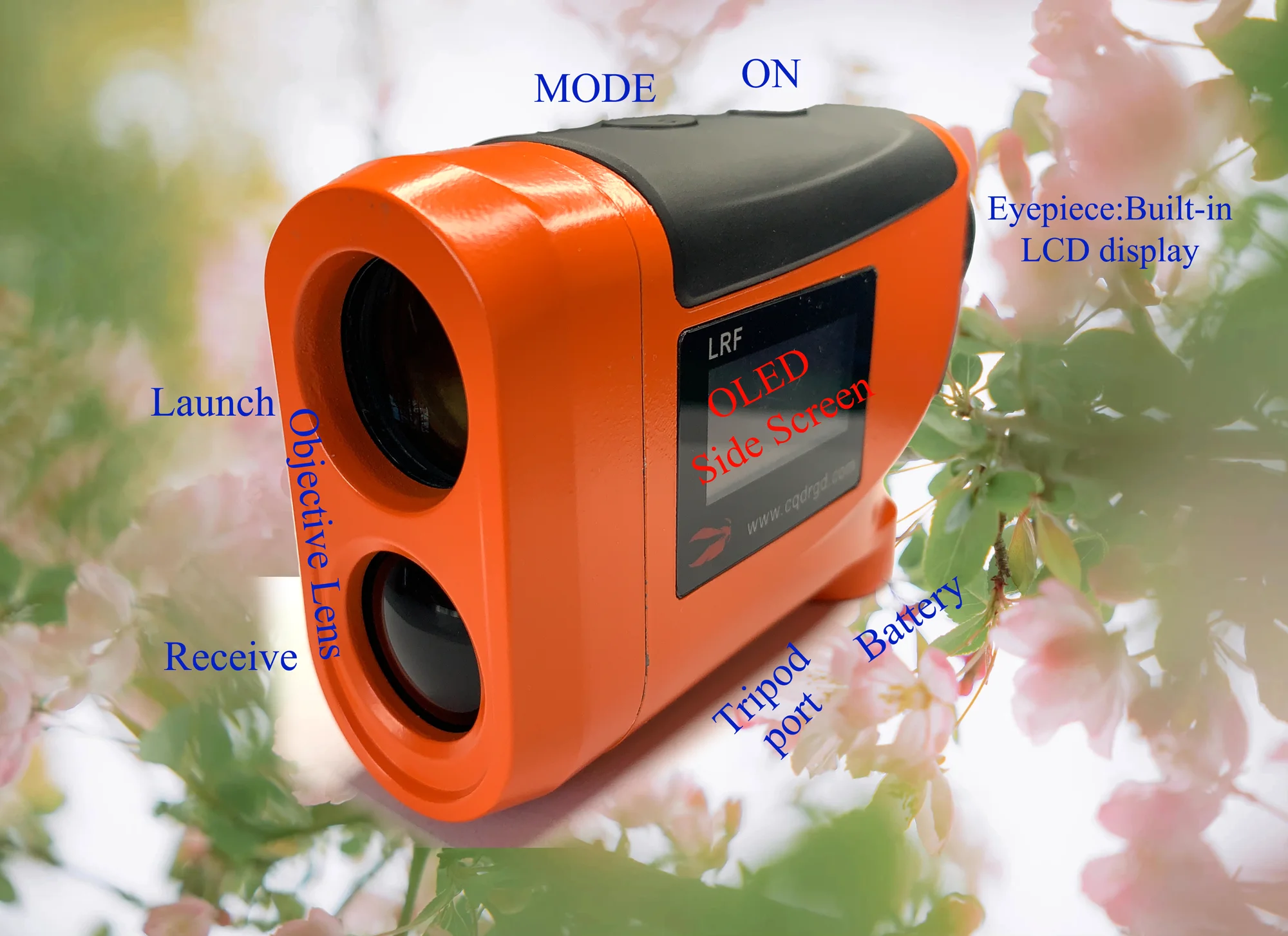 1000m Smart Hunting Golf Rangefinder with Side Screen and Speed Measure