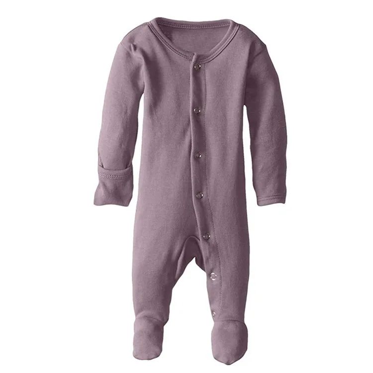 organic cotton newborn baby boutique pajamas rompers custom GOTS