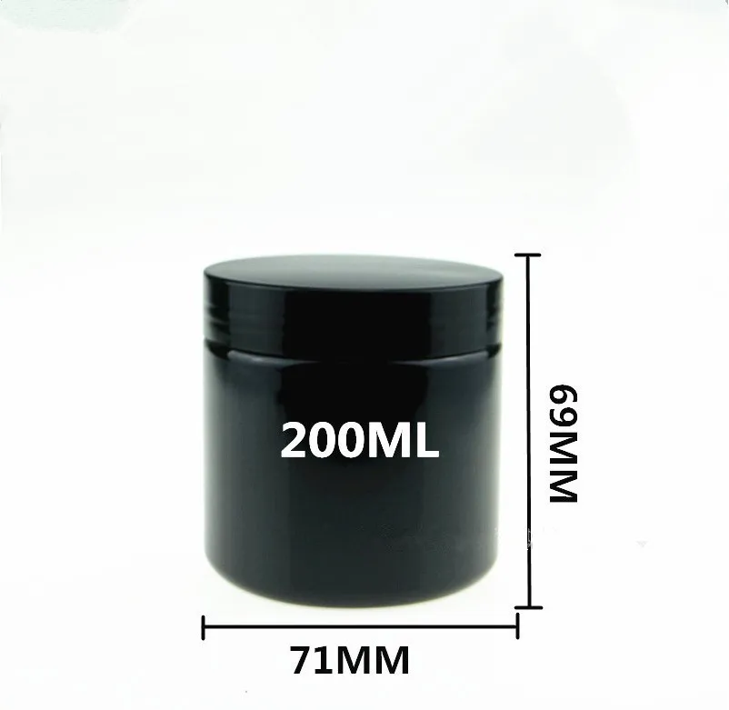 Wholesale Cosmetic Containers 50ml 60ml 100ml 120ml 150g 200ml 250ml 500ml Black Face Cream PET Plastic Jars