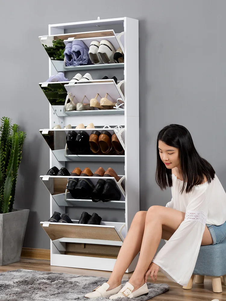 Tall Mirror Doors Home Use Flipdown Shoe Modern Wooden Ultra