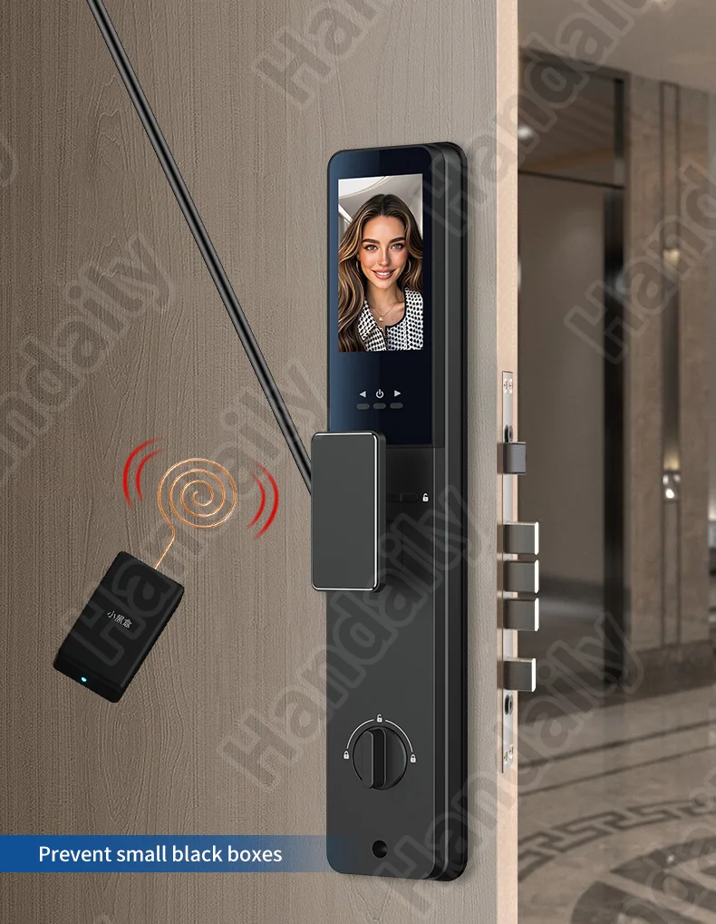 fechadura digital security lock 3d face recgonistion palm vein tuya wifi smart door lock with intercom camera and fingerprint v80-9