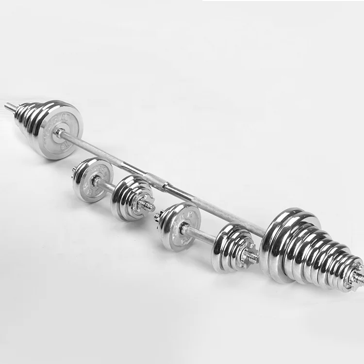 Оборудование для тренажерного зала Регулируемый Вес 50 кг хромированный набор гантелей штанги домашняя железная сталь хромированная гантель вес