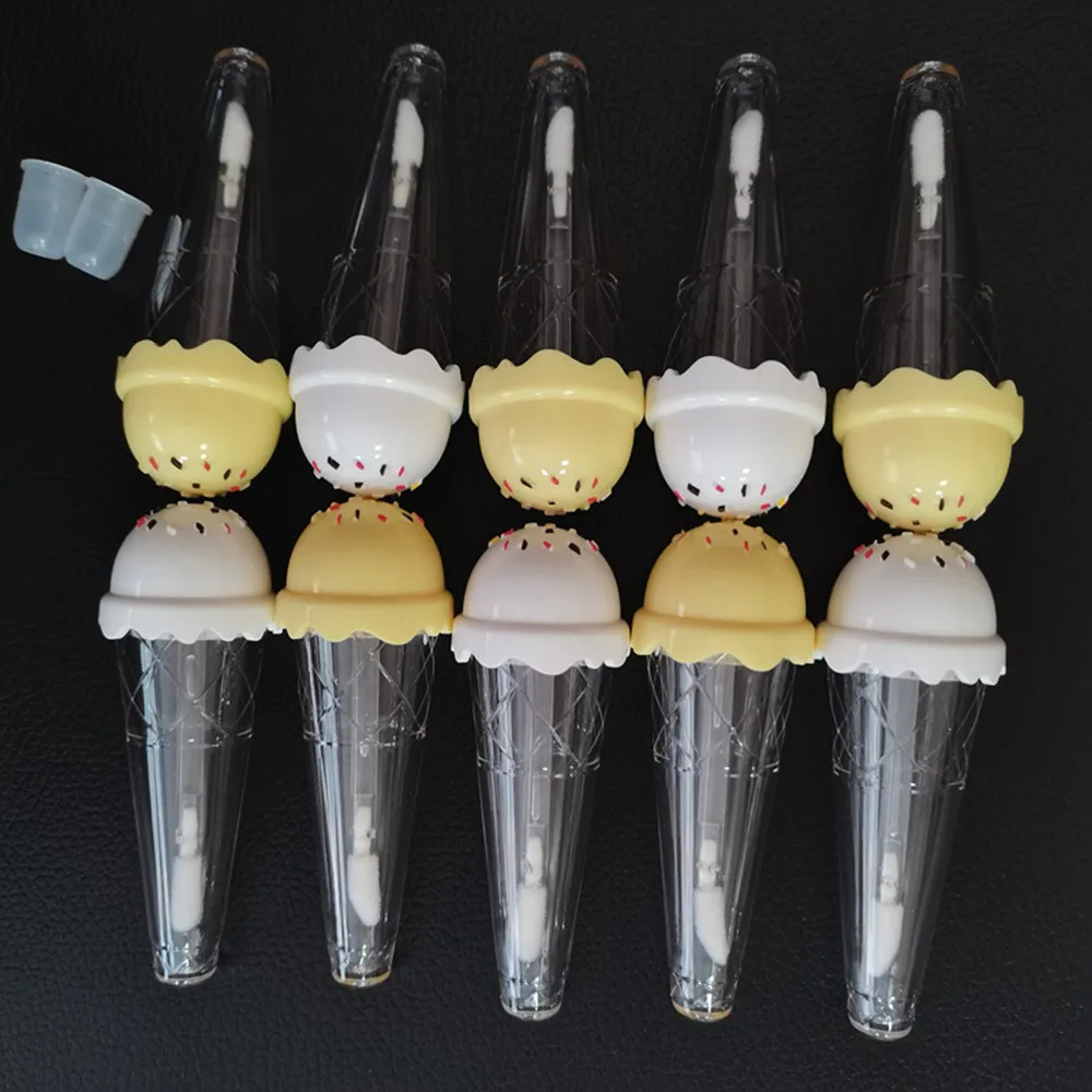 30 Stück Leere Lipgloss Tuben Eiscreme-Form - 8 Ml, Mit Gummistopfen, Für DIY Kosmetik