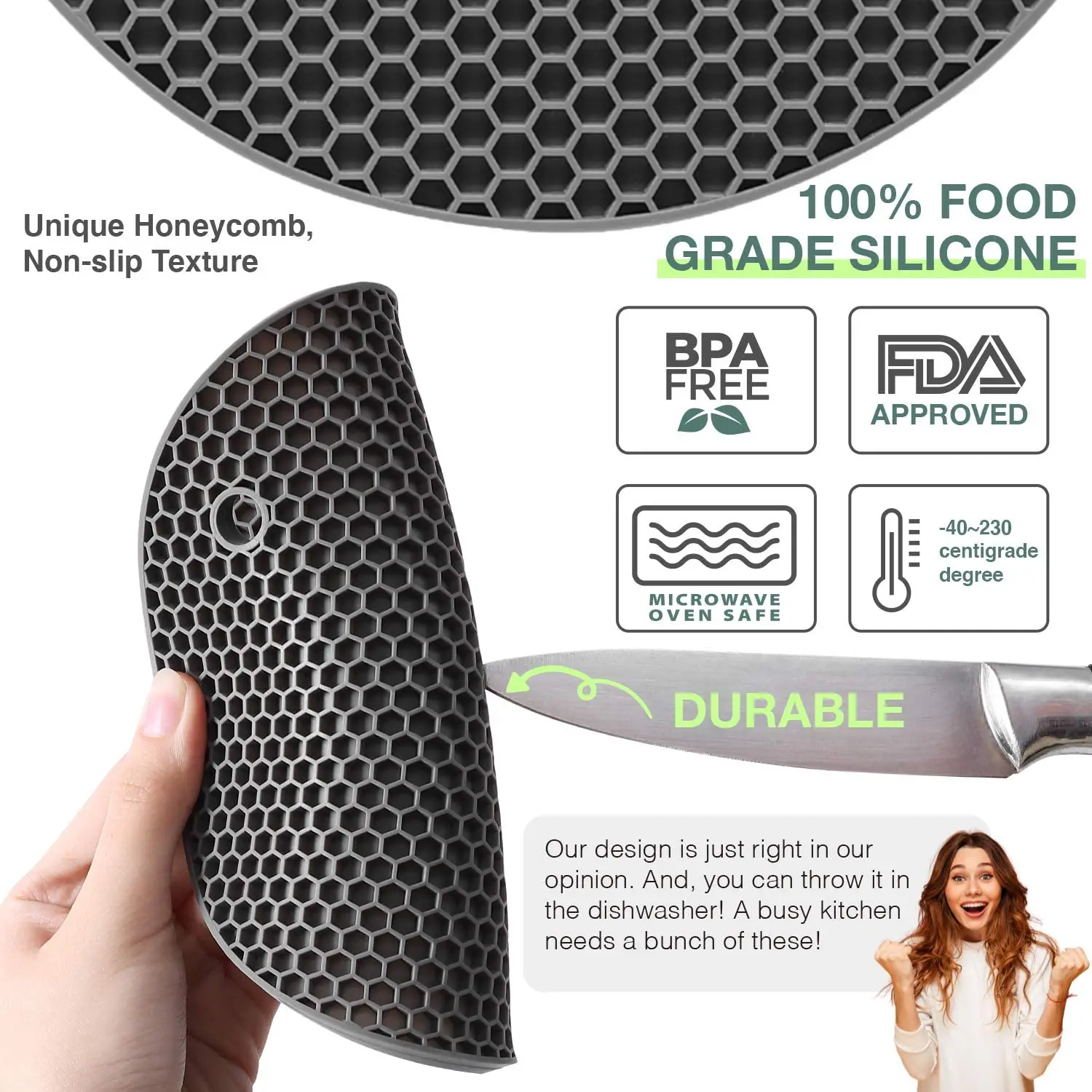 Buy Wholesale China Kitchen Utensil Heat Resistant Coasters Set Honeycomb Silicone  Rubber Dish Mat Silicone Coaster & Silicone Trivet Mats at USD 0.5