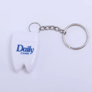 Daily Care Refreshing Mint Flavor Tooth Keychain Box Dental Picks 10m Nylon Dental Floss Customize