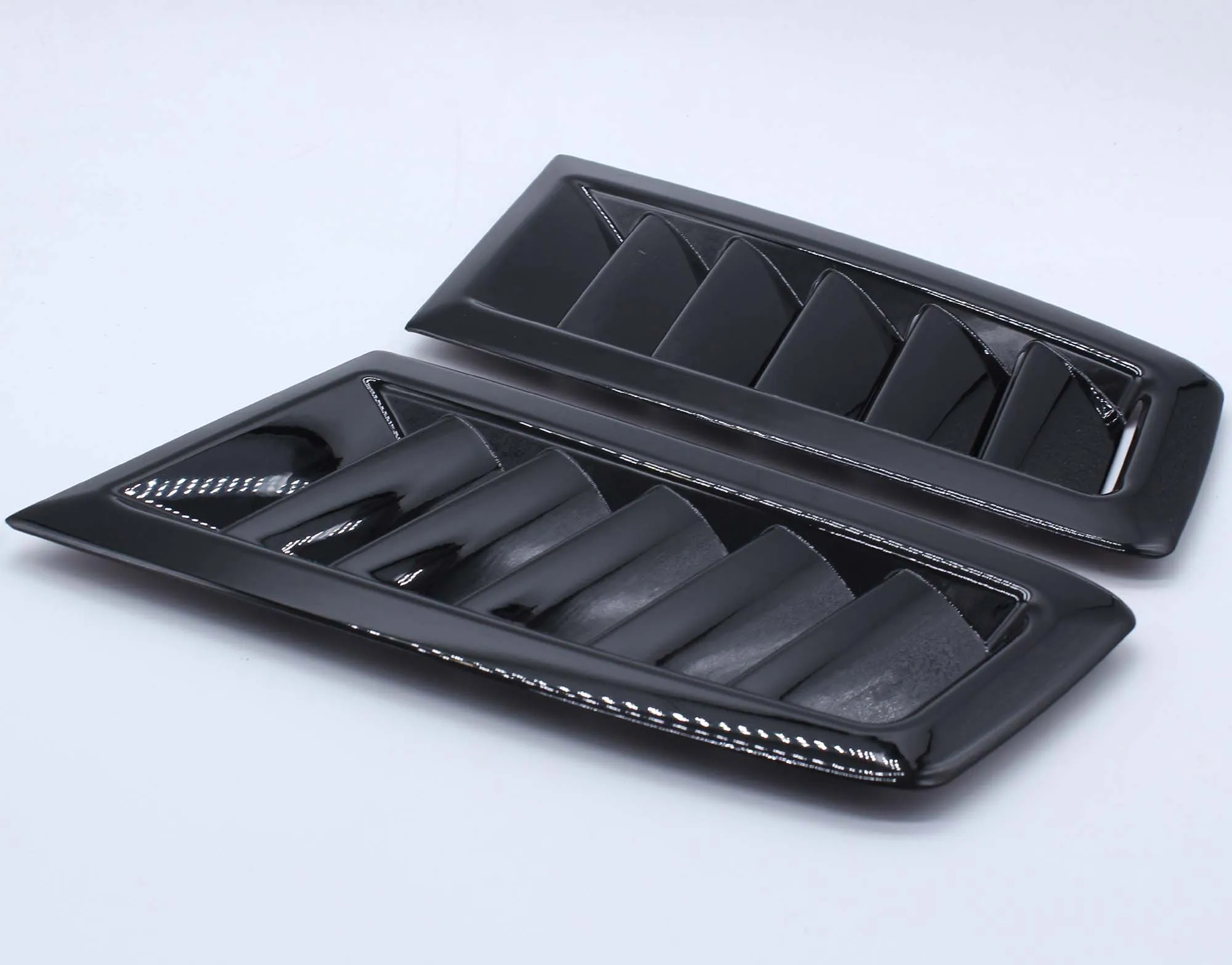 2PCS Universal ABS Bonnet Vents Hood Side Trim Gloss Black for Ford Focus RS ST MK2 VA0233