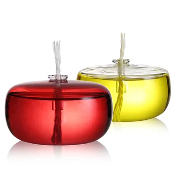 Wholesale Hand Made Painting Red Color Mini Glass Fragrance Oil Burner Lamp Candles for Decoration