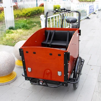 ヨーロッパスタイルの3輪自転車、カーゴボックス付き、前積みカーゴ