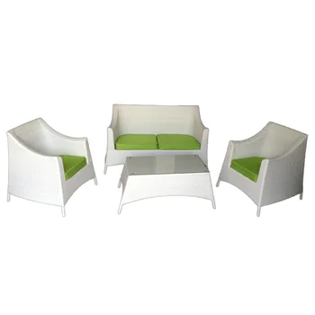 HOMECOME Modern Premium Garden Patio Outdoor Furniture Conversation Set with Rattan Chair Cushion and Tempered Glass Table