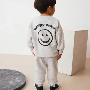 Autumn New Kids Tracksuit Set Fashion Print Custom Logo Long Sleeve Top Sweatpants Toddler Casual Spandex/Cotton 2-Piece