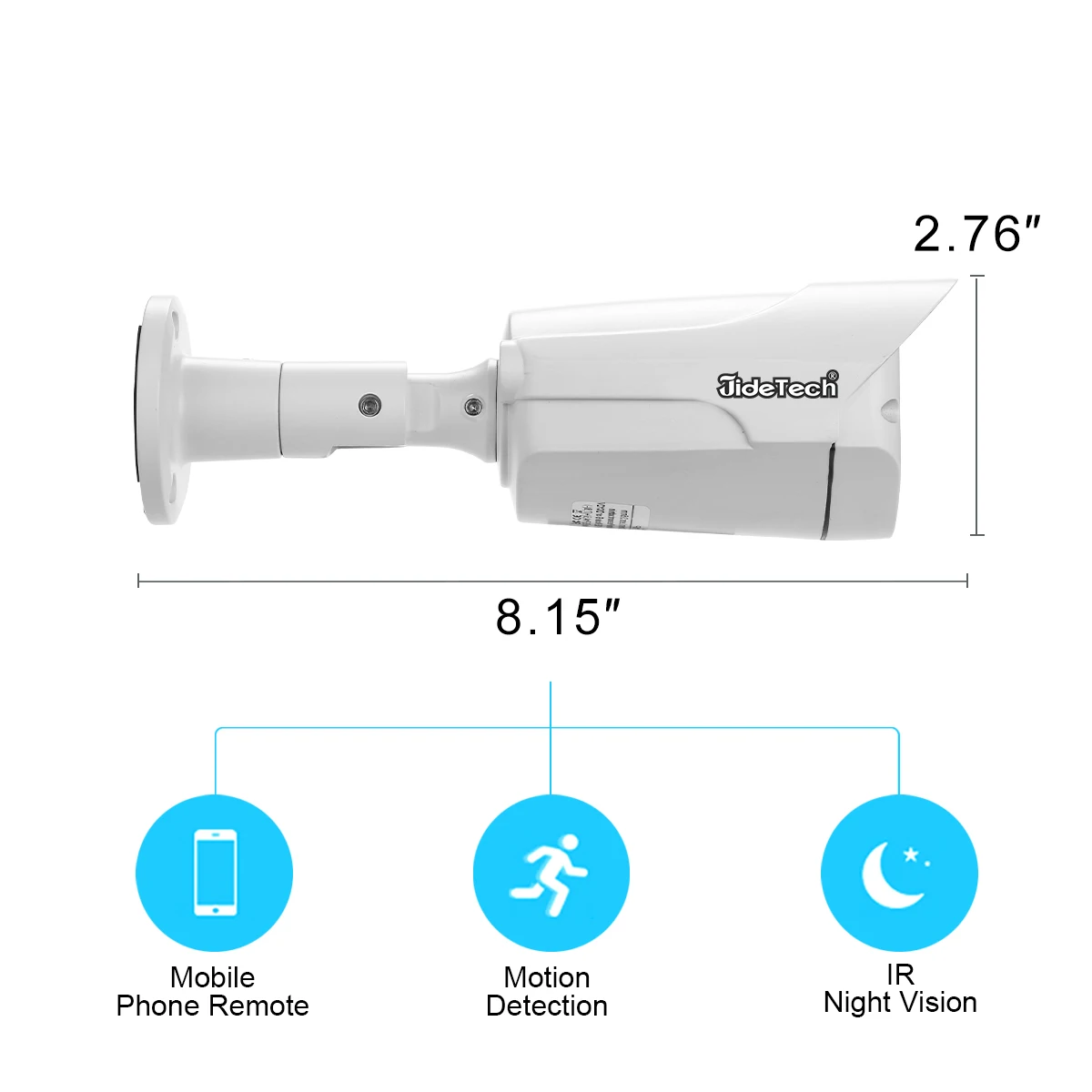 JideTech POE 2MP HD 1080P Security CCTV Camera De Surveillance IR Outdoor Night Vision Bullet IP Camera