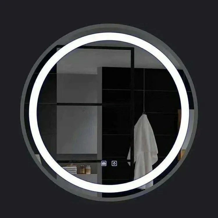 Modern Wall Mounted Nordic LED Mirror Smart Round Vanity Light Mirror for Bathroom