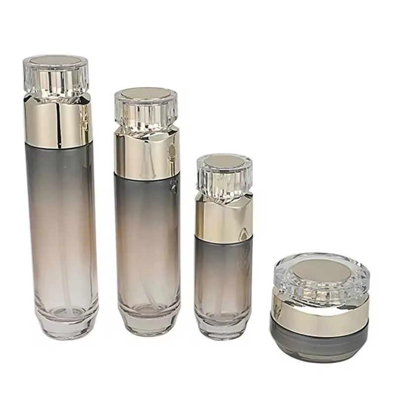 Luxury glass container50g50ml100ml120ml packaging Irregular cosmetic skincare packaging with pump&spray