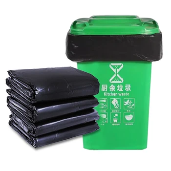 Super Large Black Hotel Sanitation Flat Plastic Bag Extra Thick and Thick Garbage Bag for Kitchen for Everyone