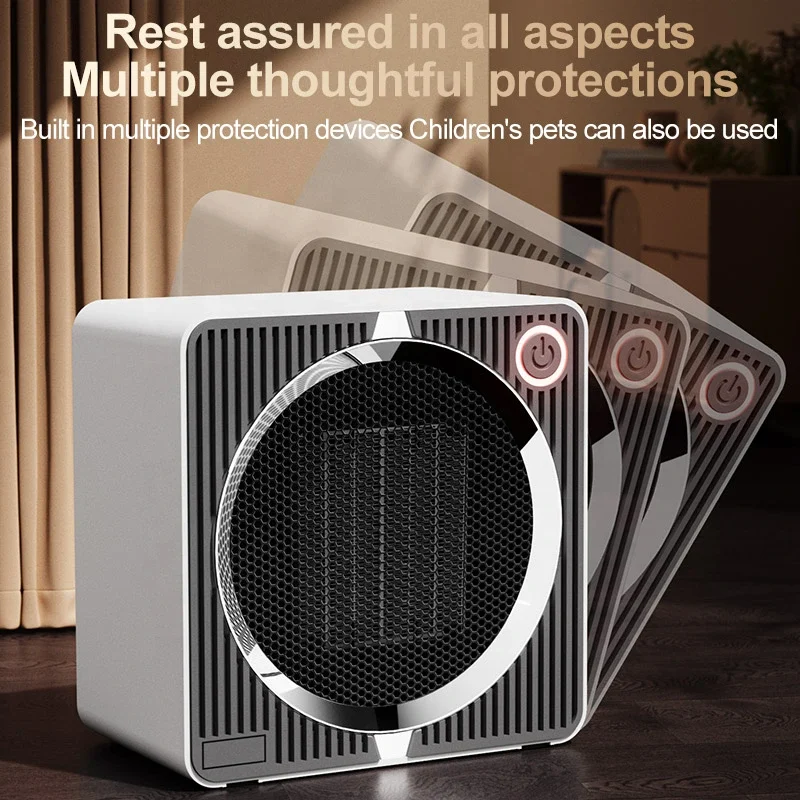 High-power Quick Heating Heater Portable Small Heater Household Intelligent Shaking Head Desktop Electric Heater 3