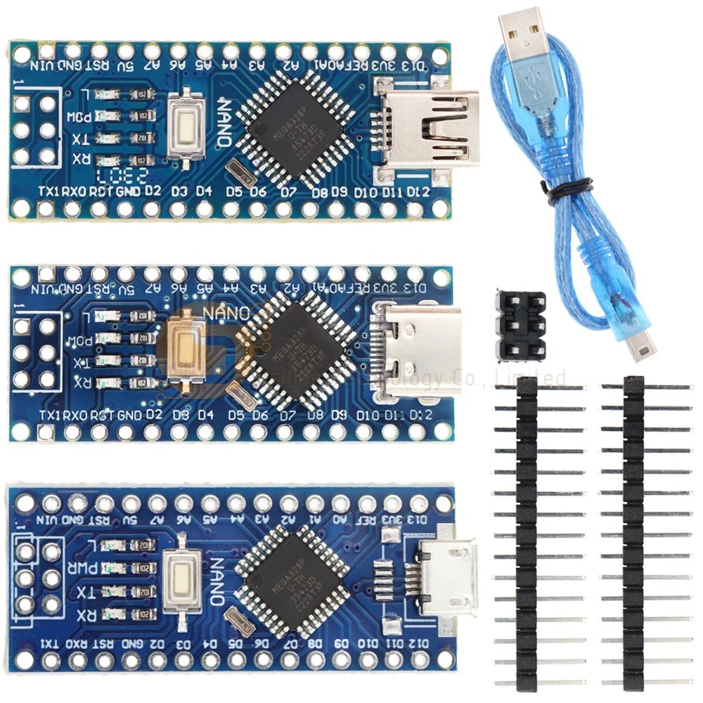 Mini / Type-C / Micro USB Nano 3.0 with The Bootloader Compatible Nano Controller for Arduino CH340 USB Driver 16Mhz ATMEGA328P