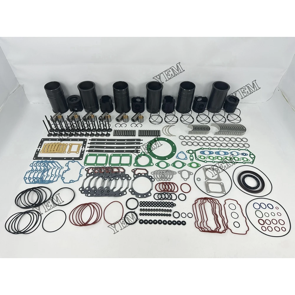 For Komatsu 6D125 6151-31-2710 With Piston Ring Cylinder Liner Gasket Bearings Valves Set Replacement Engine Parts