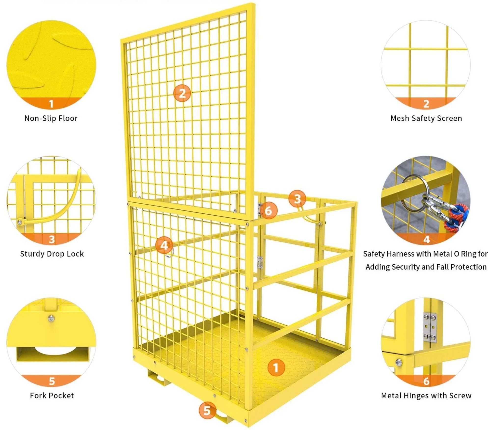 Powder Coating Folding Safety Platform Forklift Cage - Buy Powder