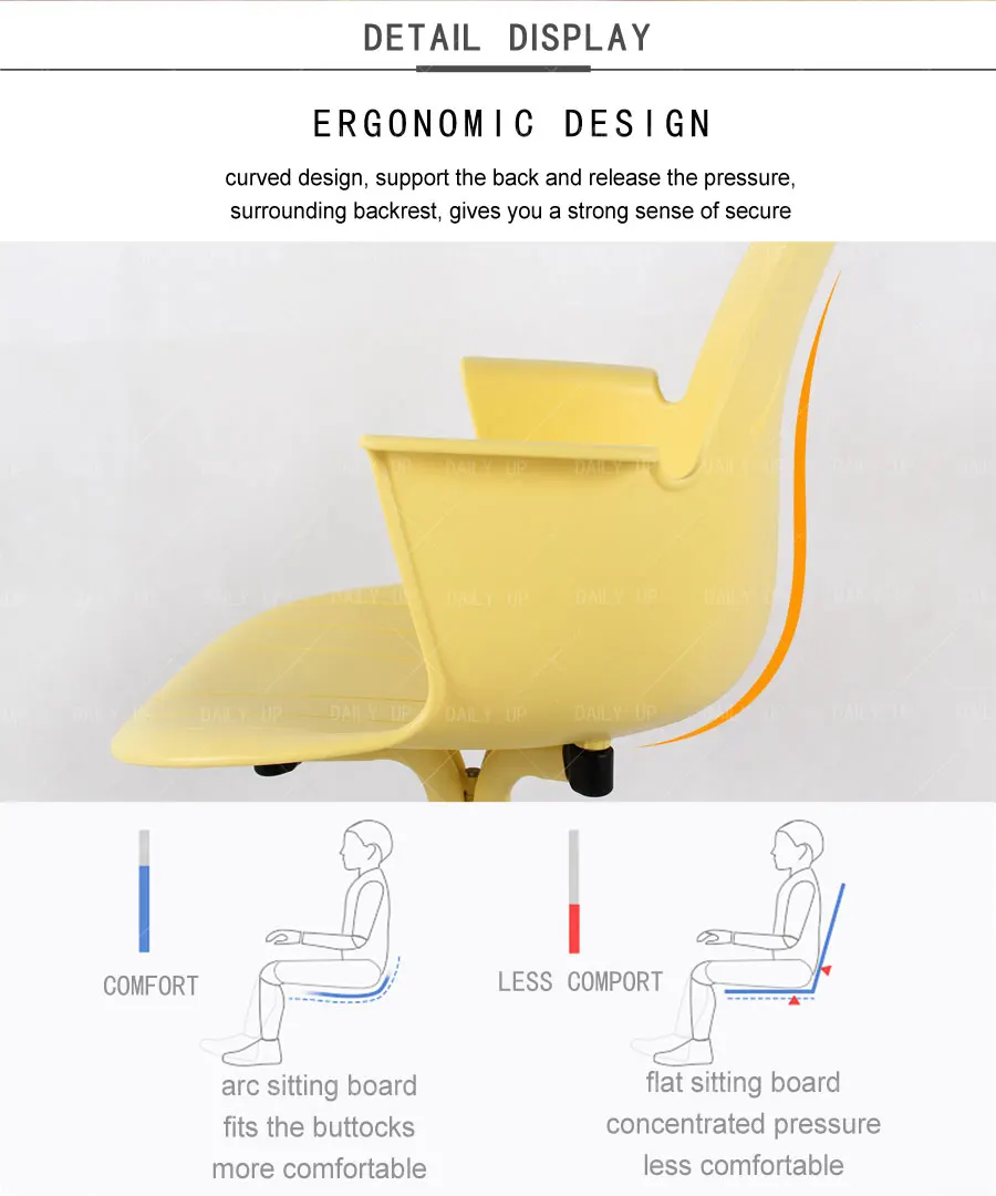 Classic Household Leisure Chair With Plastic Backrest Metal Frame And Curved armrest Bedroom Chair For Reception Kitchen Dining