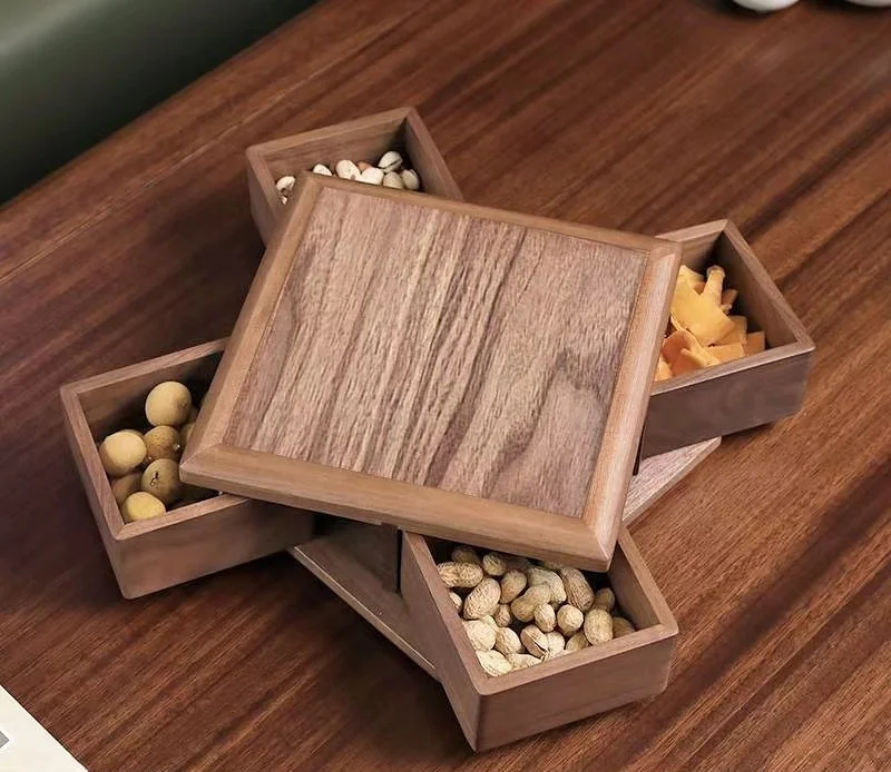 Eco-friendly Wooden Storage Box for Dry Fruits & Snacks