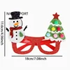 Bonhomme de neige, sapin de Noël, lunettes rouges.