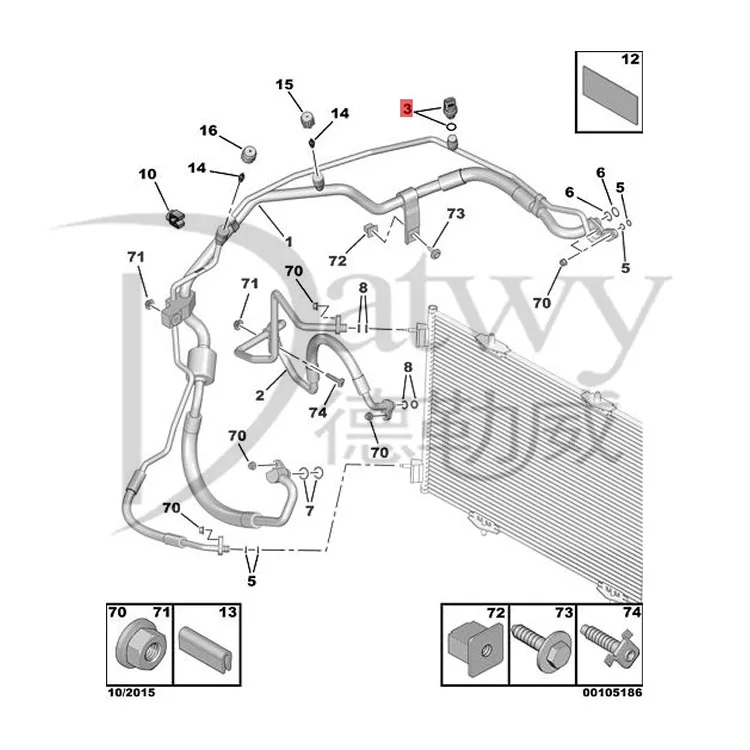OE 9673006380 Peugeot Citroen Dryer Pressure Switch - Original