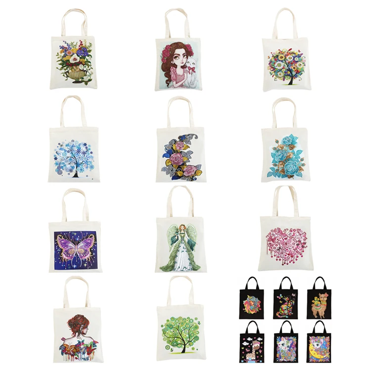 DIY 5D Diamond Painting Linen Tote Bag – Reusable Canvas Bag For Shopping, Beach, Travel - View #9