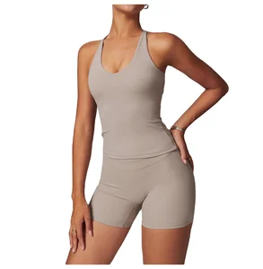 Ladies Customizable Breathable Spandex Yoga Jacket Tights Adult Sports Fitness Vest with Sustainable Print Design Short Top