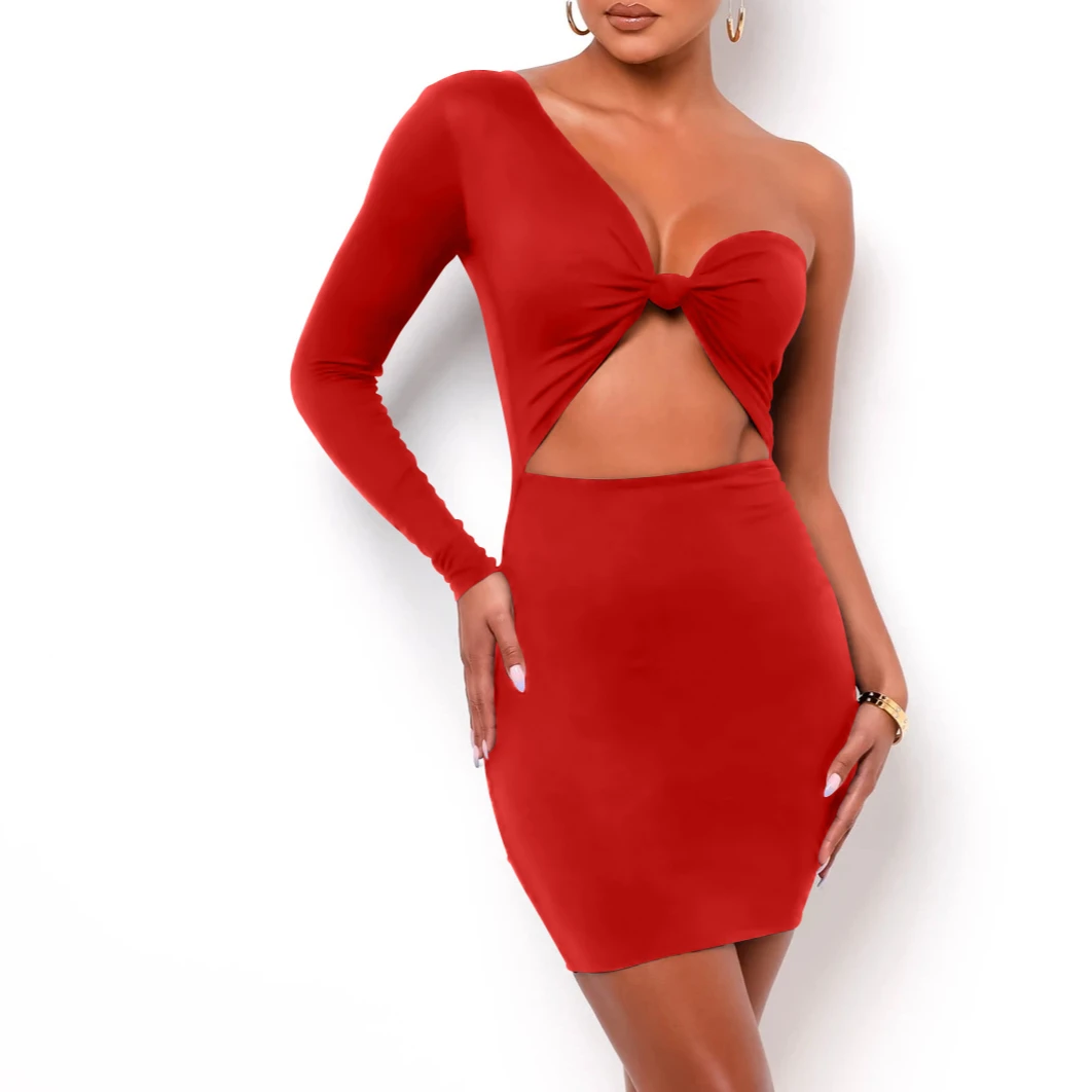white christmas dresses Basic Wear Club | Ribbed Knit Bodycon Dress