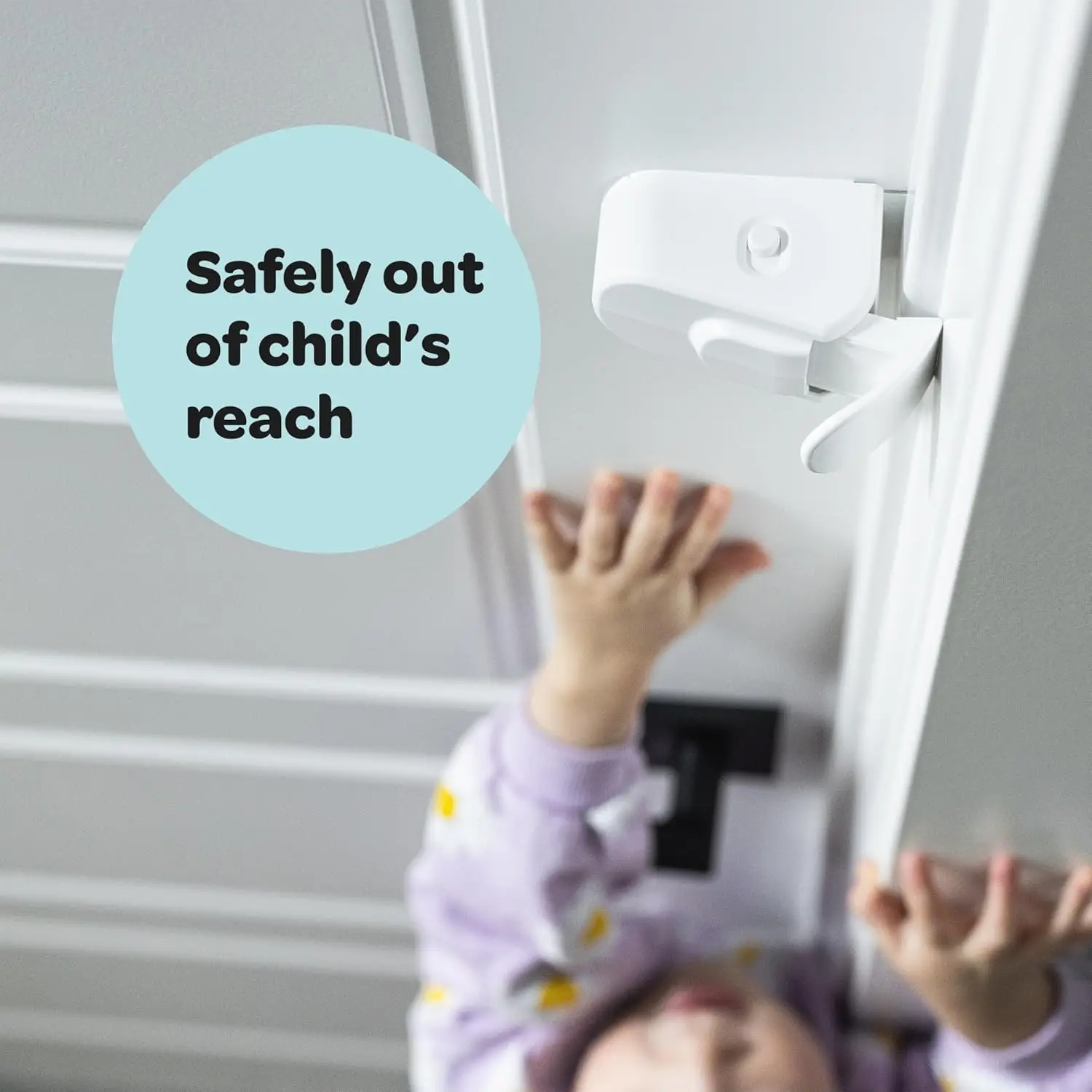 Plastic Snap-On Cabinet Door Lock Kids Can't Reach No Tools/Adhesives Required Childproof Safety Lock (1 Pack)