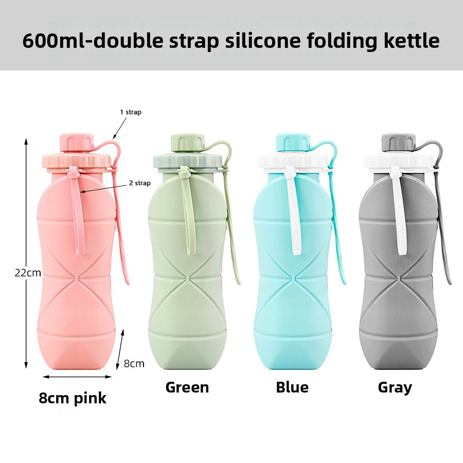 Portable Silicone Drinkware for Outdoor Travel Creative Foldable High-Temperature Resistant Sports Bottle for Direct Drinking factory