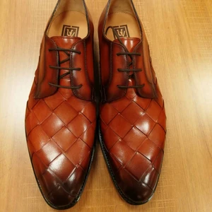 High Quality Calf Leather Office Business Shoes Men Luxury Goodyear Italian Men Shoes Handmade Knit Oxford Dress Shoes & Oxford