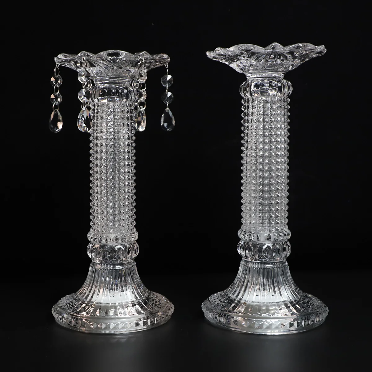 Factory direct crystal romance clear memorial candle wick holder for wedding home decoration