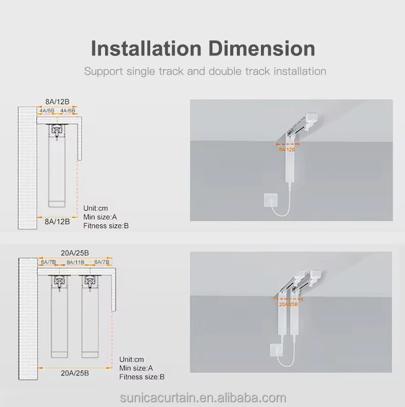 Smart Extendable Curtain Rail Electric Shutter Motorized Adjustable ...