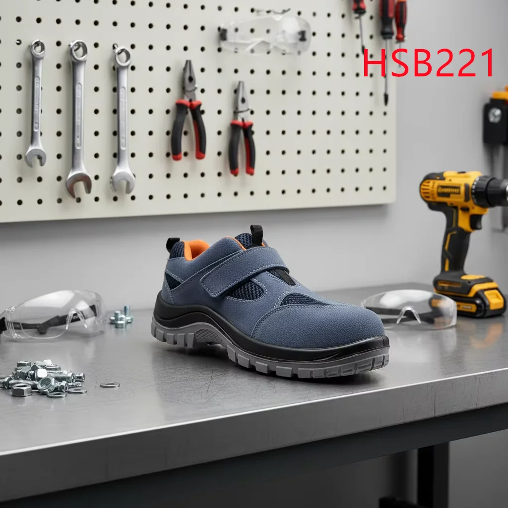 LXG, Zuecos de seguridad azules de ante natural de alta calidad, muy populares en Bangladesh, calzado de trabajo para obras con refuerzo de acero en la puntera, HSB221