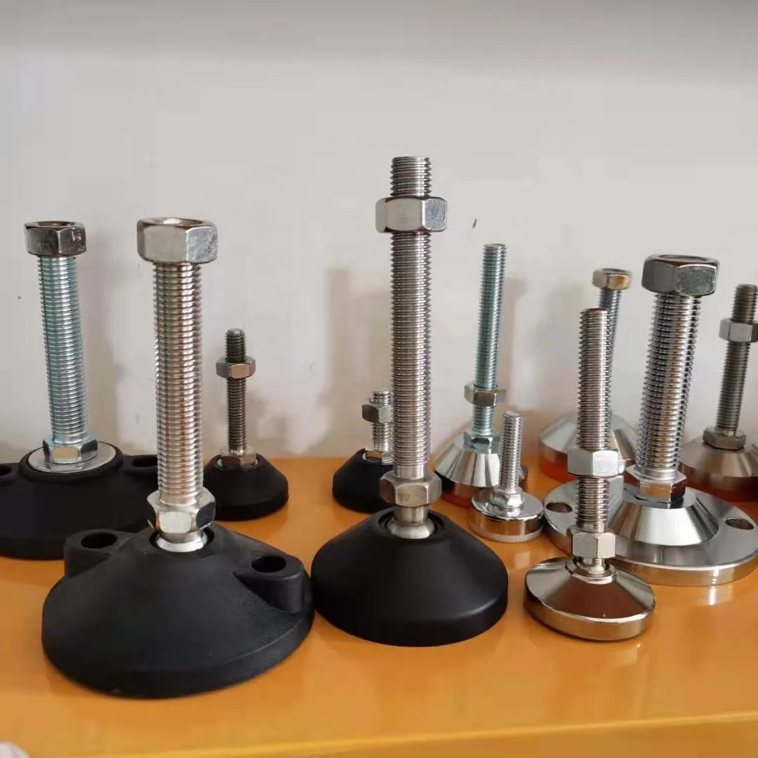 M6 M8 M10 Регулируемый самовыравнивающий станок для ножек мебели Поворотный и фиксированный стальной пластиковый цинковый нивелир