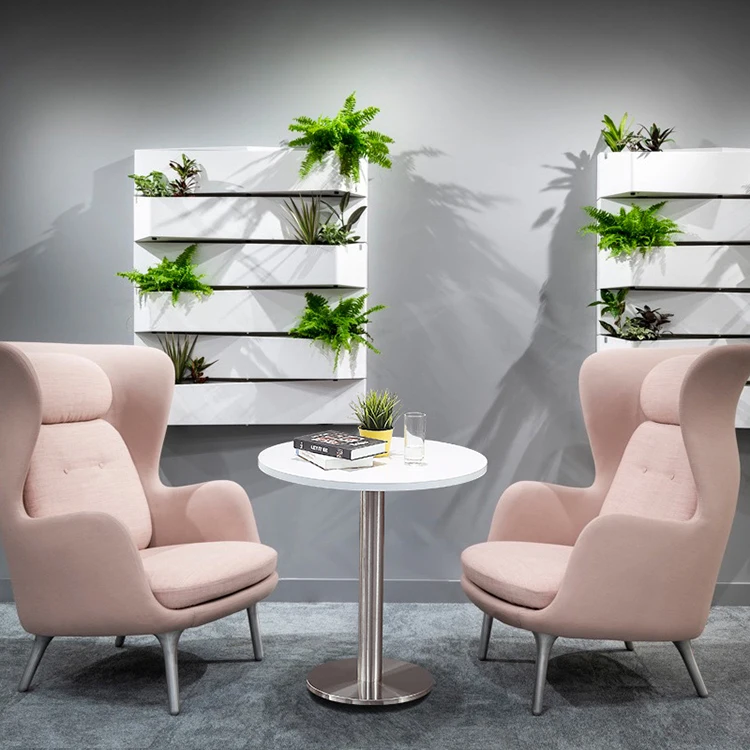 Nordic Iron Art Restaurant Silver Coffee Table White Top Side MDF Creative New bar Tall Round Table