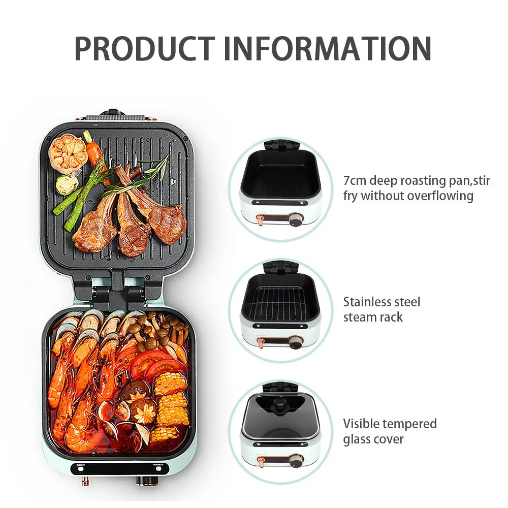Household Electric BBQ Grill Baking Pan Multifunctional Pancake Deepen Double-Sided Heating Frying Pancake Pa