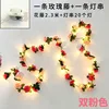 45-head double pink rose rattan lamp