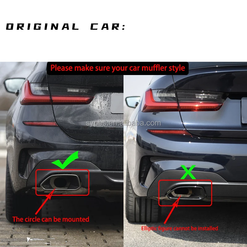 Sypes Quad Carbon Fiber Exhaust Tip For Bmw G20 G21 330i 330d 330e Muffler Tip Exhaust System