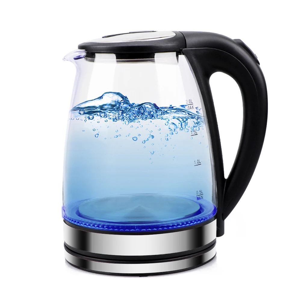 Electric Water Kettle Electrique Tea Thermostat Automatic Clear Glass Mechanical Euro Plug Glass