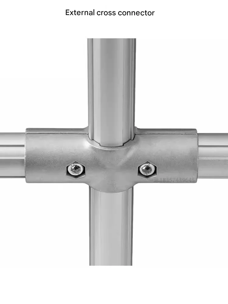 28mm Third-generation Lean Pipe Connector Aluminum Alloy Lean Pipe Connector Profile Round Two-way Fitting