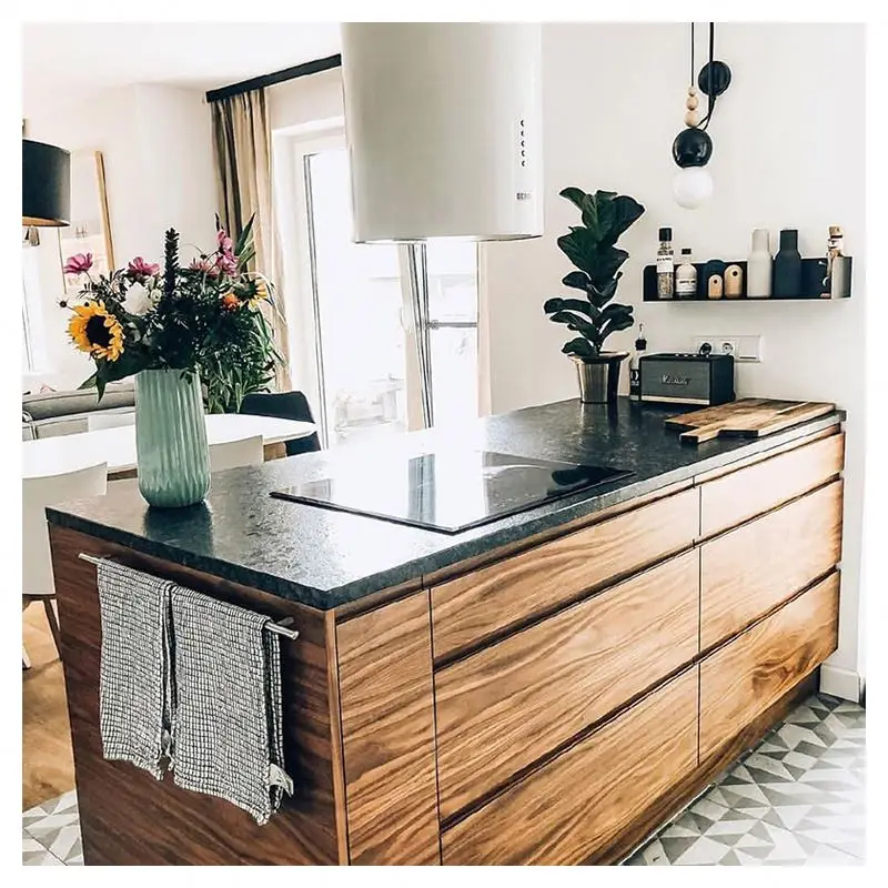 Realgres Small Kitchen Cabinet Set With Sink Price in Addis Ababa Solid Wood Walnut Kitchen Cabinets Matt Kitchen Cabinet