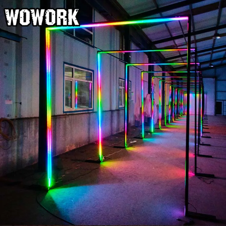 WOWORK大型RGBネオンLEDライト結婚式の柱柱ステージ背景入り口トンネル 