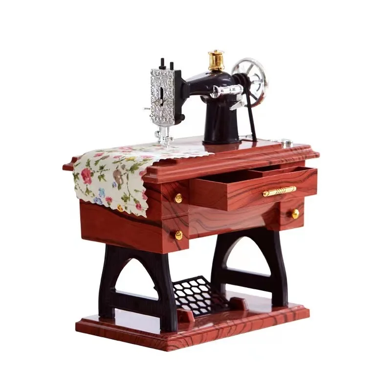 Macchina Da Cucire Vintage Che Suona – Music Box Meccanico A Manovella Con Base Antiscivolo, Perfetto Come Decorazione Da Scrivania O Regalo Originale