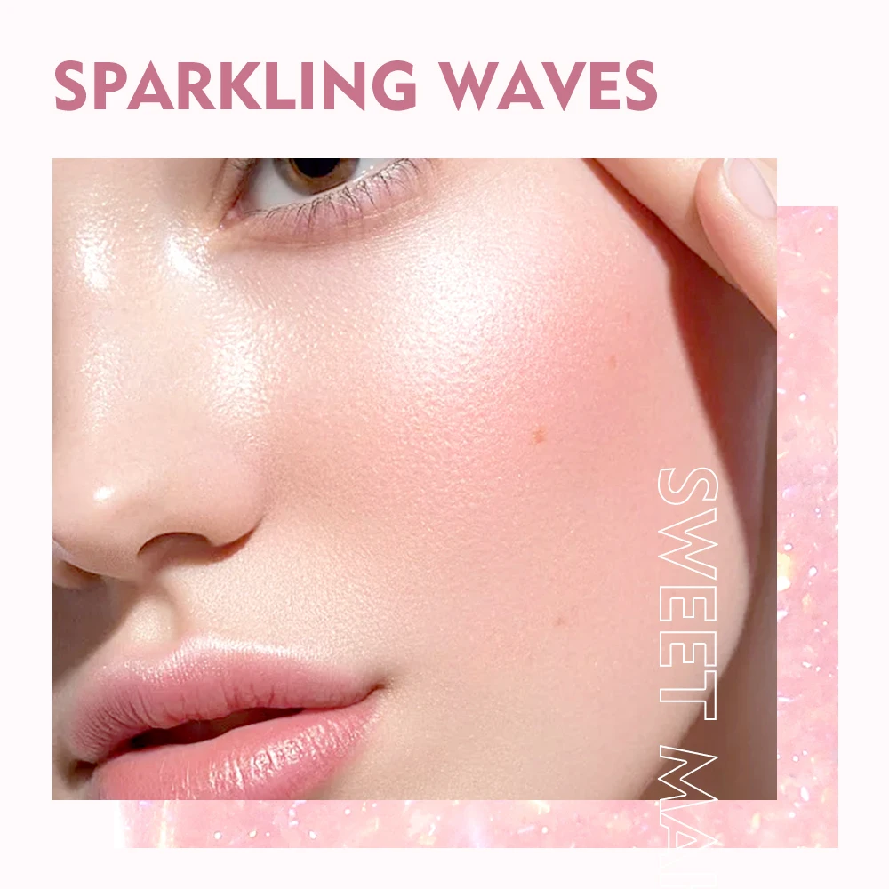 Pudaier Color Changing Blush Clear and Glitter Highlighting Blusher Natural Blushing Cheeks Gel Texture Moisturizing Makeup