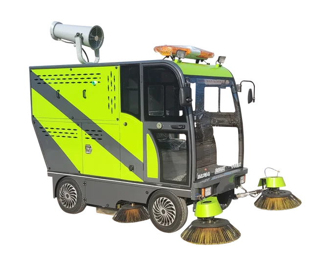 Enclosed Electric Truck Water Spraying and Vacuum Sweeper Efficient Floor Sweepers with Sprinkler Truck Features