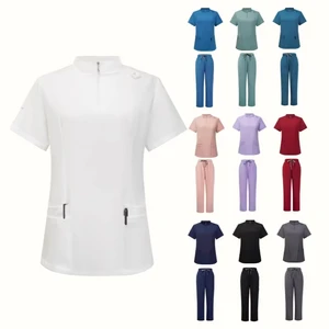 Hot Selling Fashionable Short Sleeved Thin Fitting Surgical Scrubs Elastic Quick Drying Medical Scrubs Medical Scrubs for Women