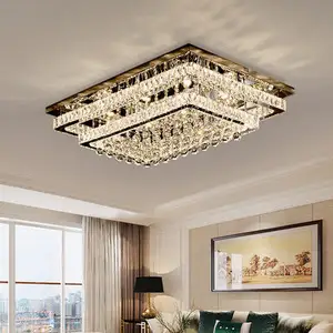 Modern Minimalist Crystal Ball Ceiling Light Square Rectangular Living Room Led Ceiling Lamp